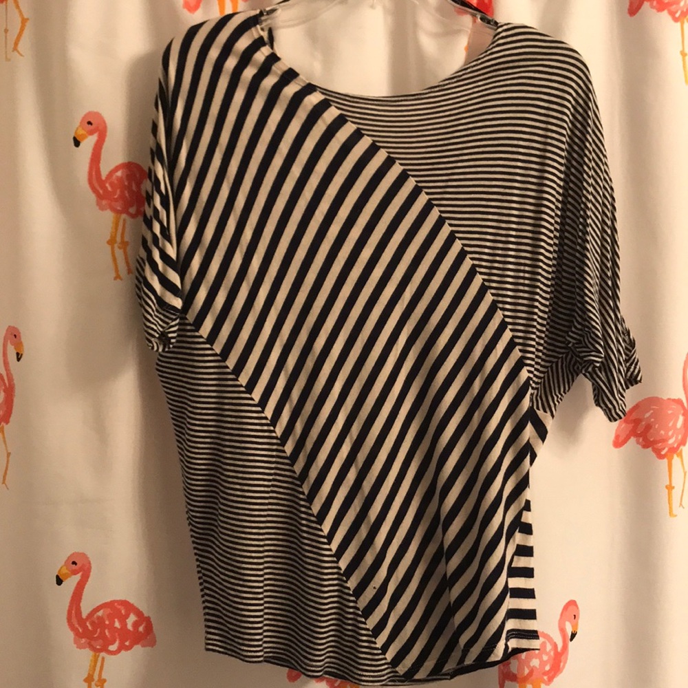 Black & white stripe blouse